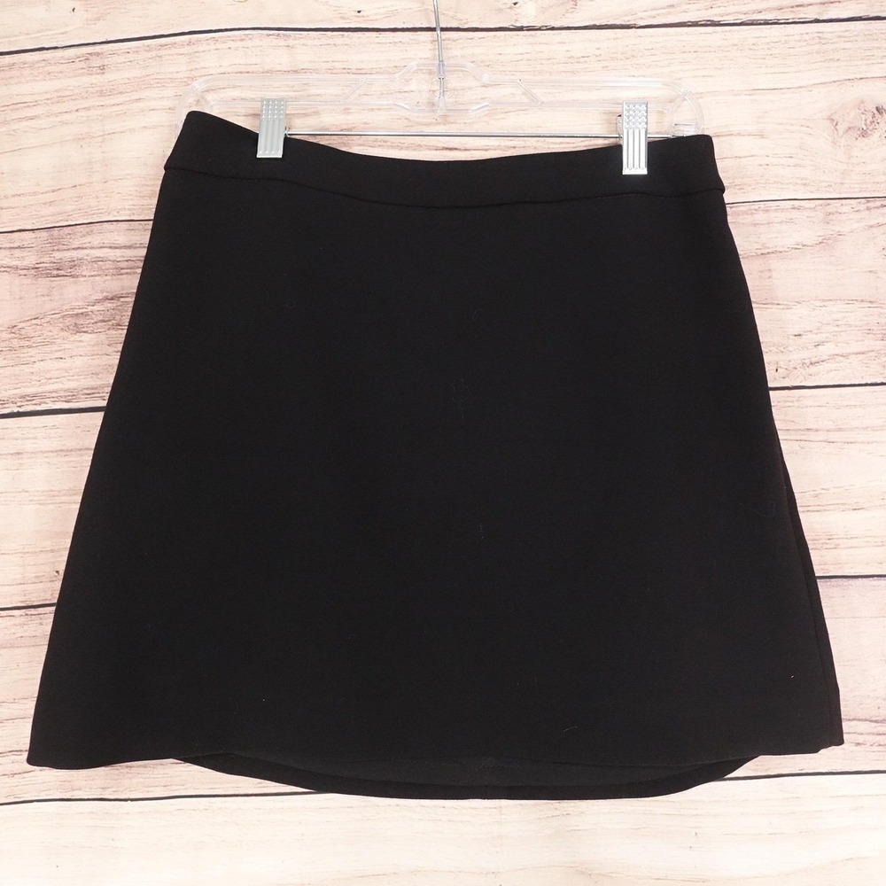 Express Skirt Womens 6 Black A-Line Short Lined Zip Solid Stretch Mini Workwear